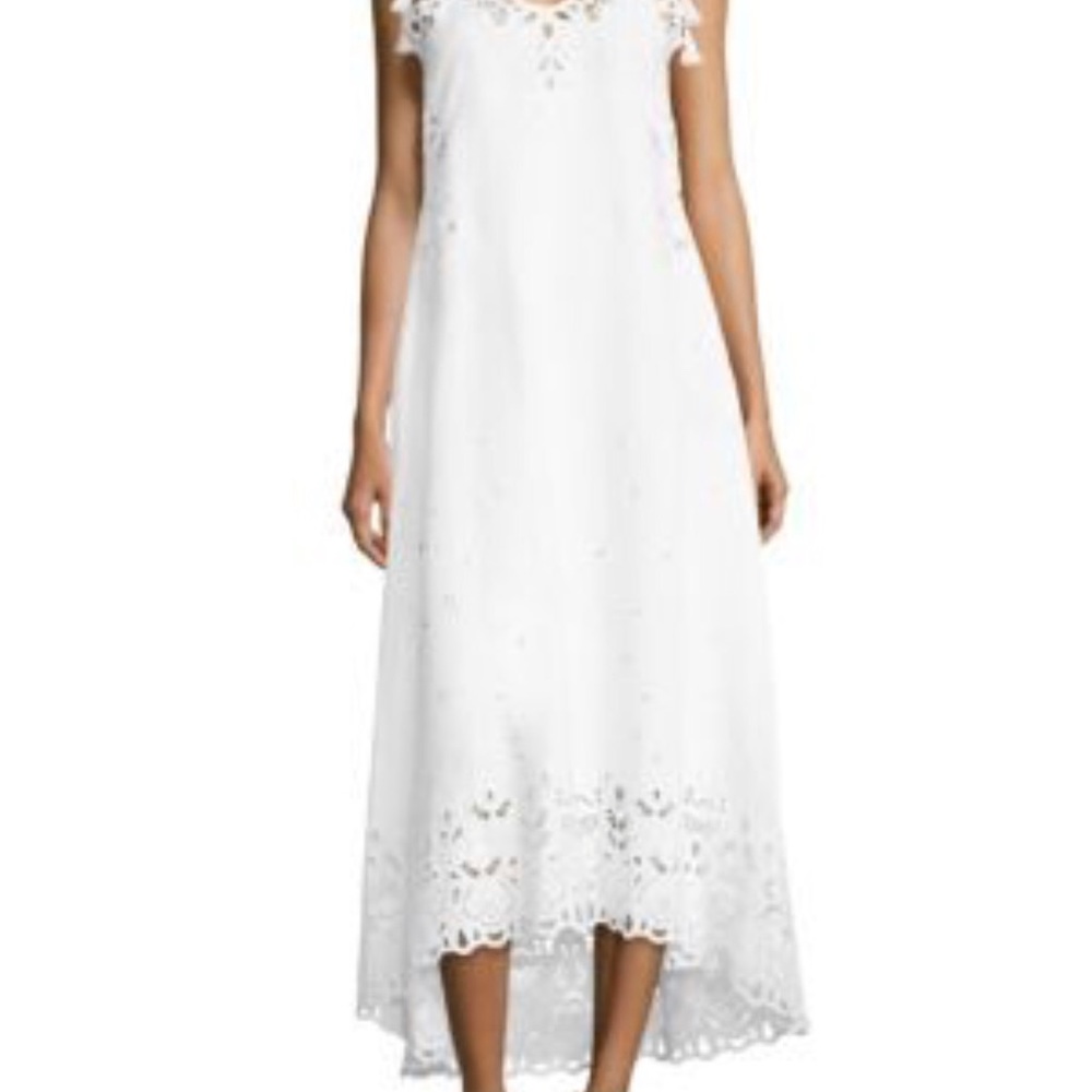 THEORY, Taytee Sleeveless Embroidered Maxi Dress size 2.